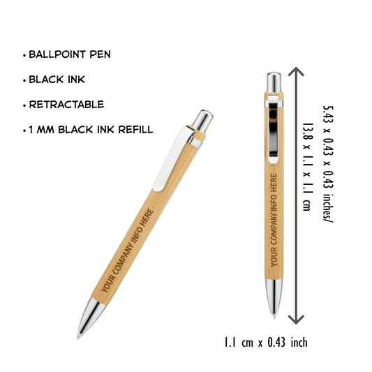 Custom Laser Engraved Bamboo Pen