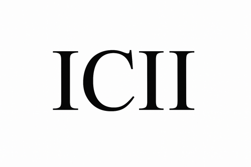The letters ICII in Times New Roman black